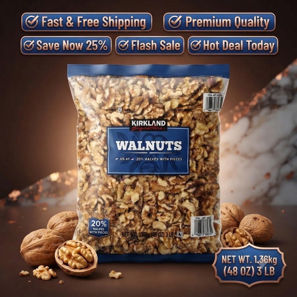 Kirkland Signature Walnut Halves 3 lb Bulk Nuts Snack Baking Cooking