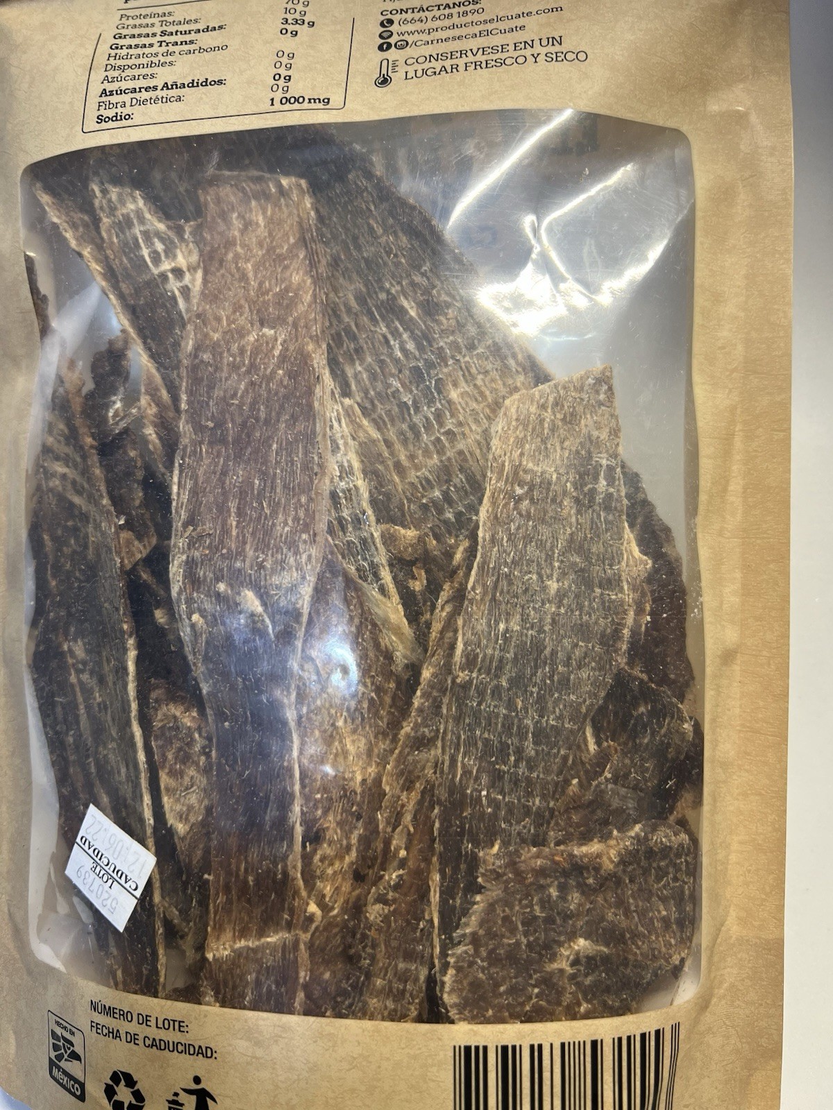Carne Seca De Res “El Cuate” 150 gr ea 2/pk Total Authentic Mexican Beef Jerky