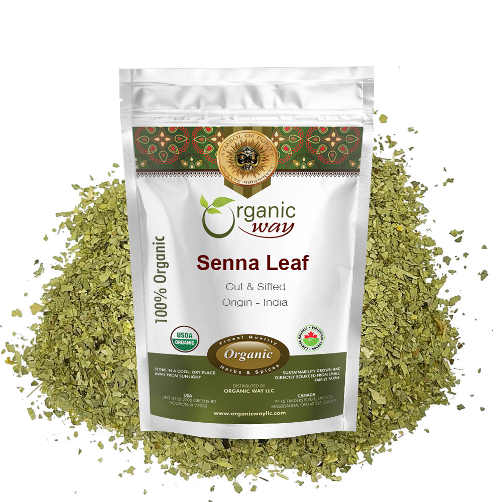 Organic Way Senna Leaf Cut & Sifted – Organic, Kosher & USDA Certified