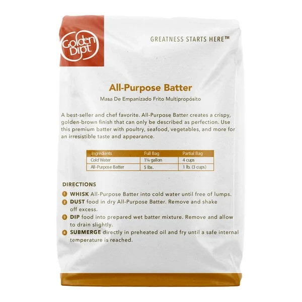 Golden Dipt Modern Maid All-Purpose Crispy Fry Batter Mix 5 lb.