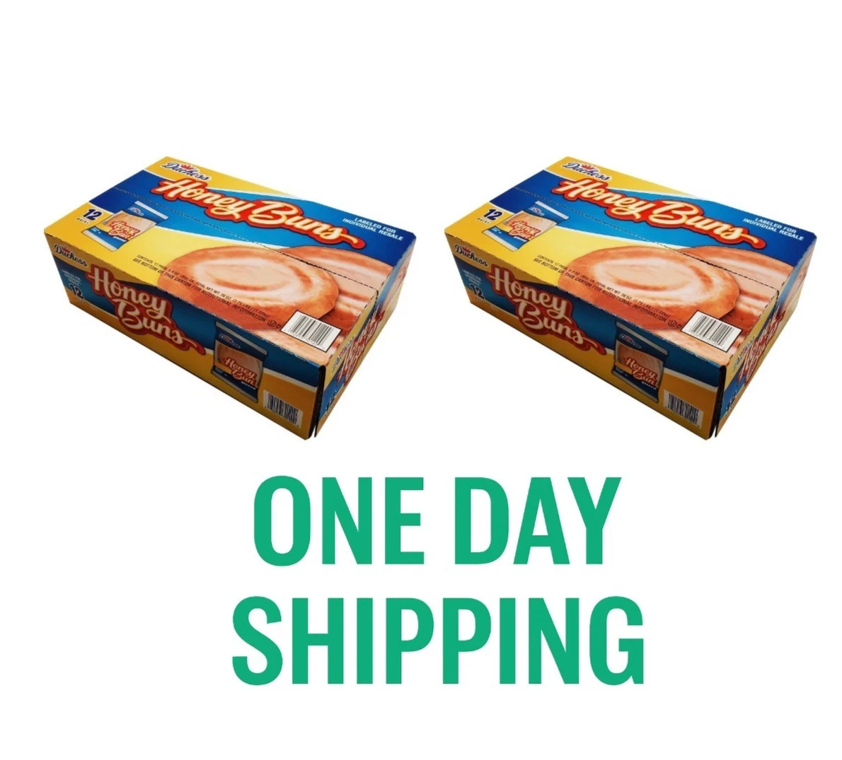 Duchess Honey Buns 3 oz Snacks 12 Count 2 Pack Fresh Bakery Treats FREE SHIPPING