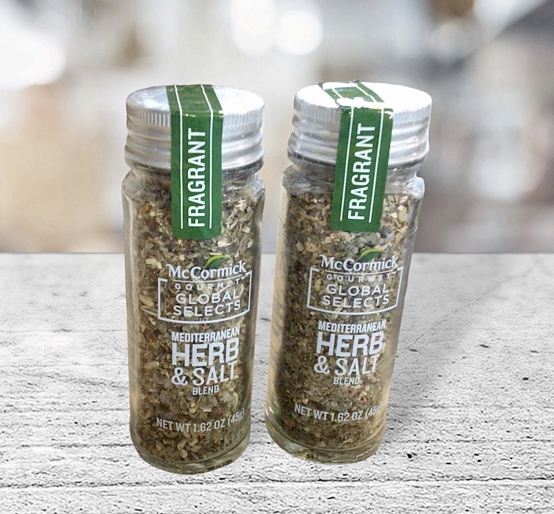 2 McCormick Gourmet Global Selects Mediterranean Herb Salt Blend 1.62oz BB06/26
