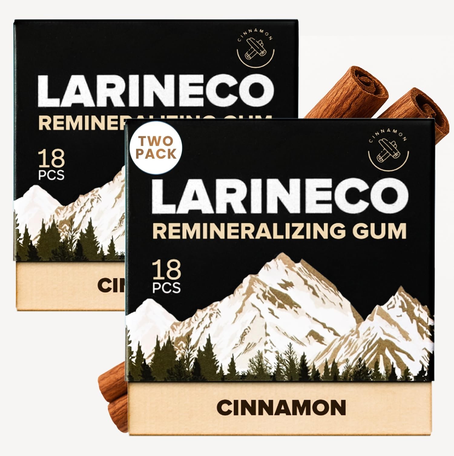 Larineco Remineralizing Gum with Nano Hydroxyapatite & 18 Count (Pack of 2)