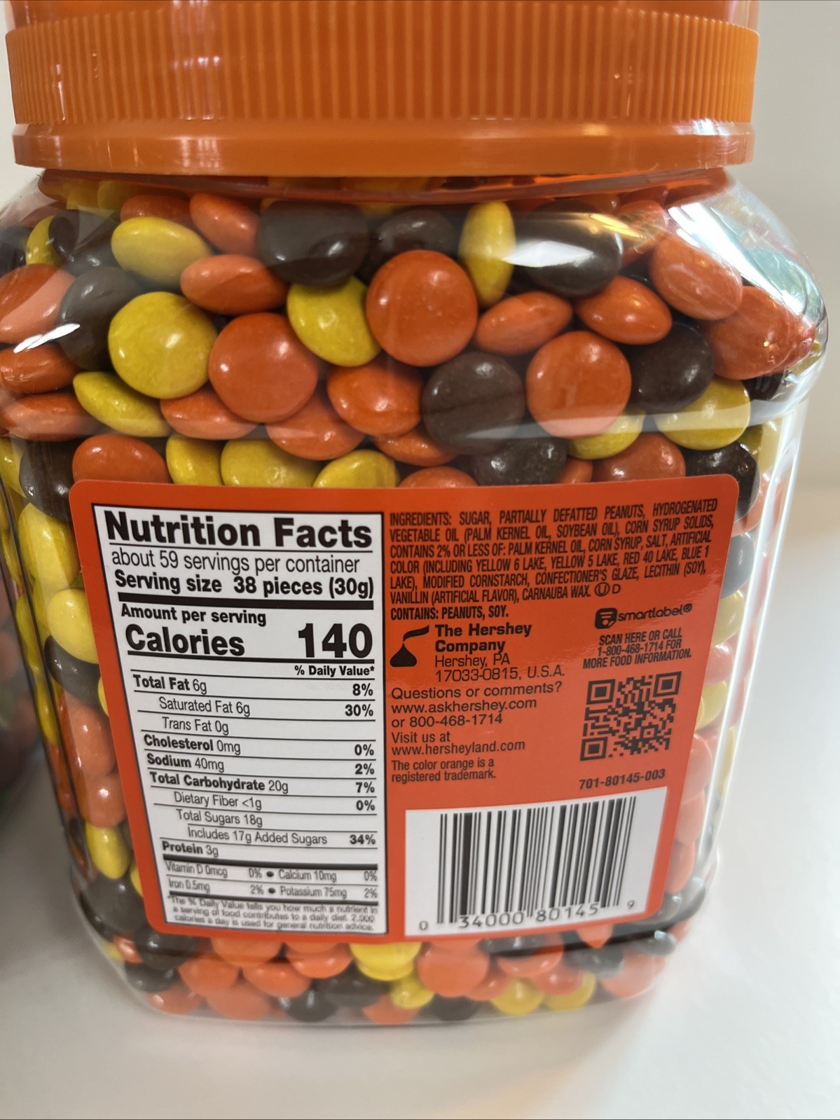 2 Pack M&M’s Milk Chocolate And Reese’s Pieces – Pantry Size Candy, 62 oz Each