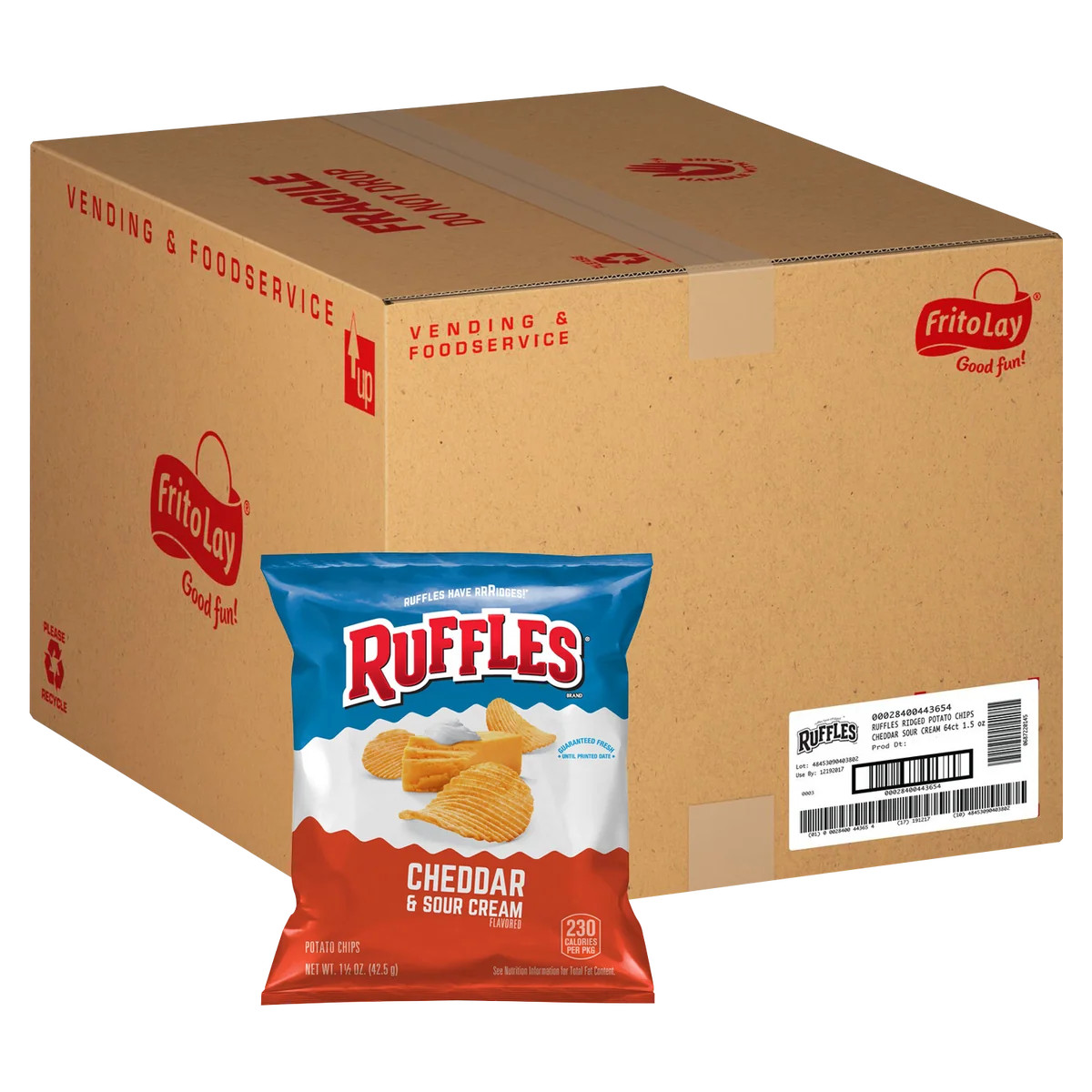 Ruffles Potato Chips Cheddar & Sour Cream 1.5 oz 64 ct