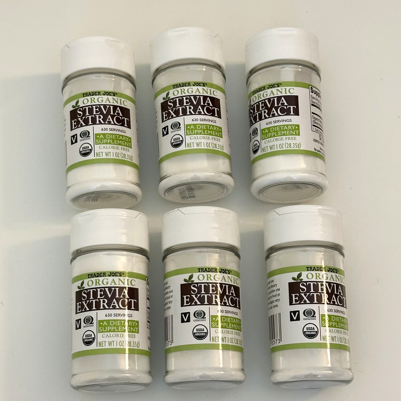 6x New Trader Joe’s Pure Organic Stevia Extract Powder 1 Oz Each – Exp 2031
