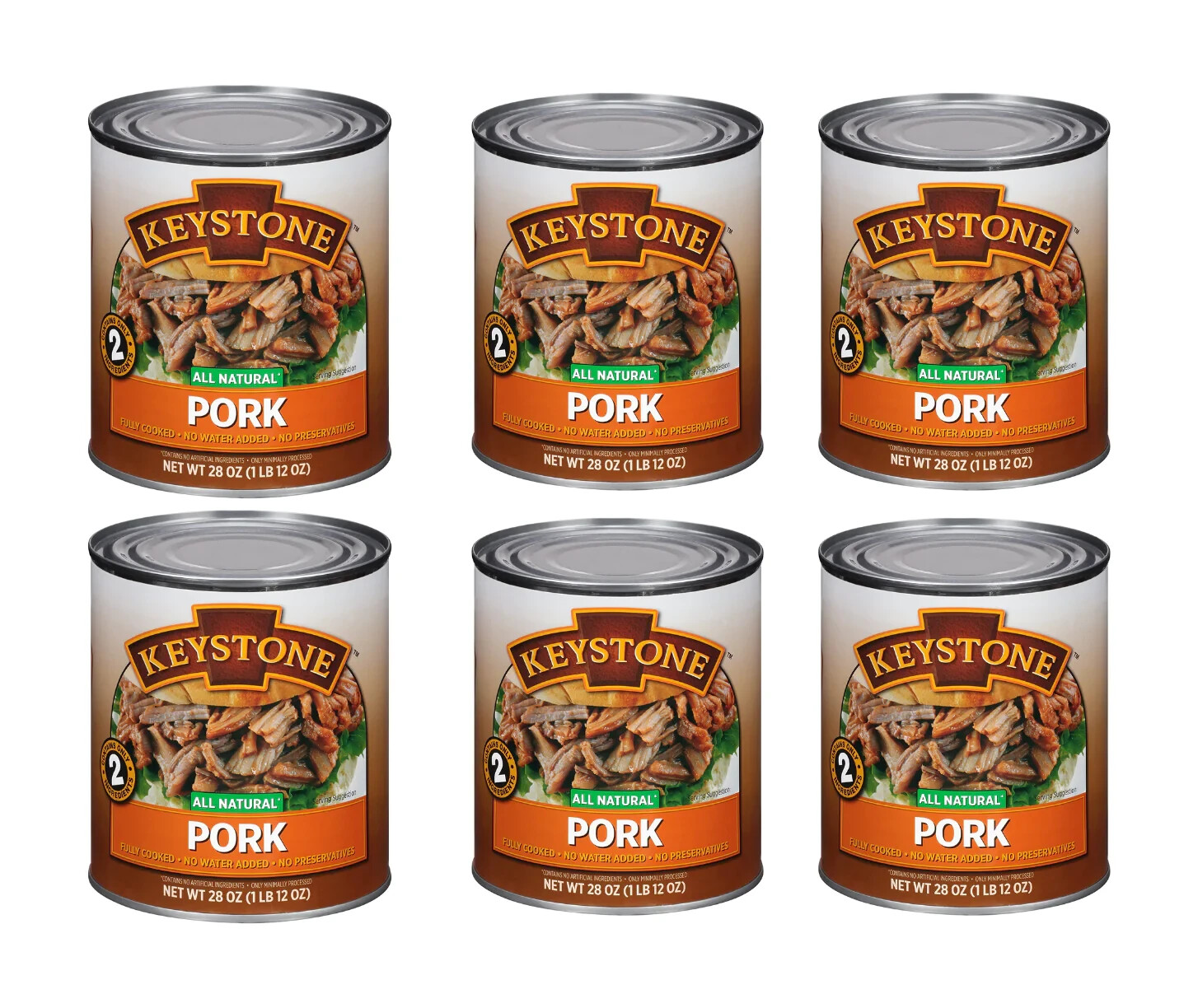(8 Cans) Keystone Pork **ALL NATURAL – NO PRESERVATIVES – FULLY COOKED** 28oz