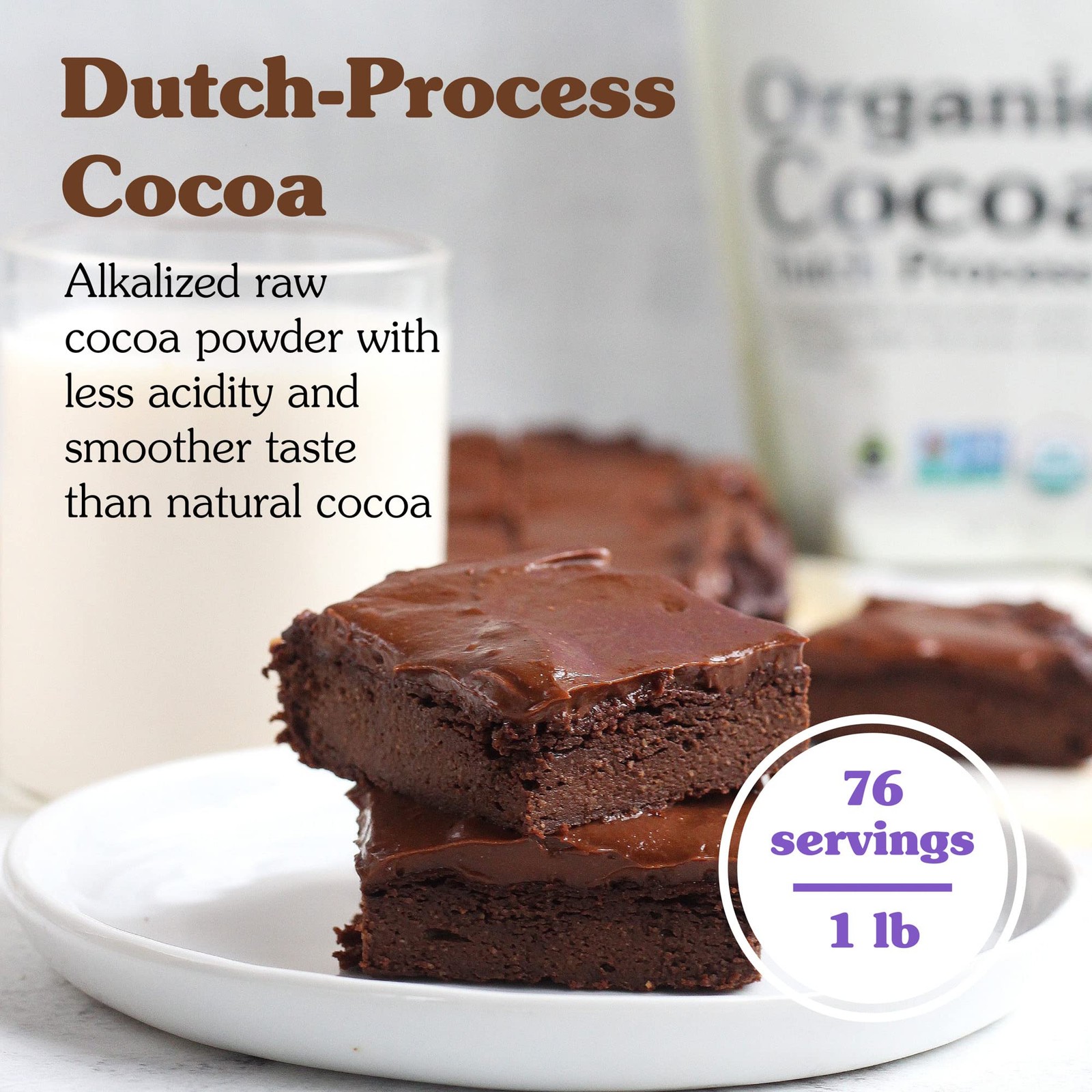 Unsweetened Organic Fairtrade Certified Cocoa Powder, Premium Dutch-Process F…