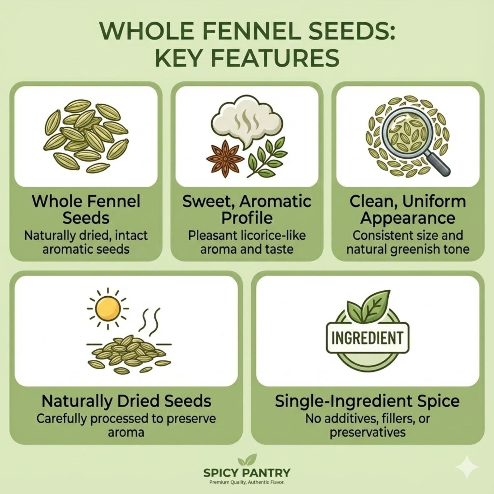 Fennel Seeds (Saunf Sabut) – Sweet & Aromatic Spice for Tea & Cooking – 2 LBS