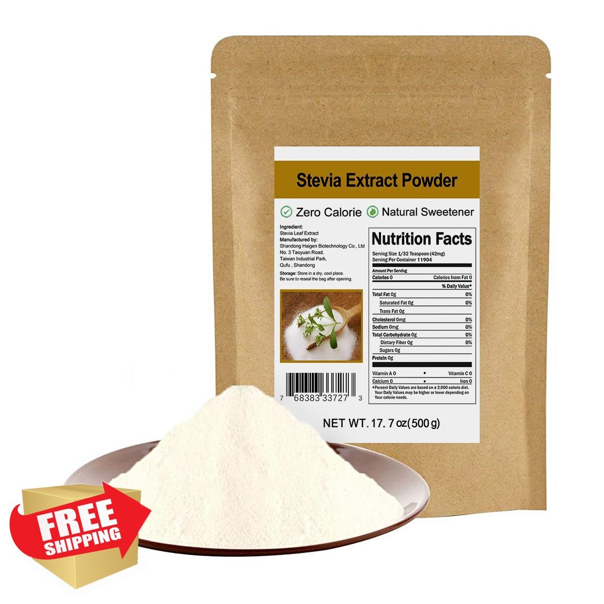 CCnature Pure Stevia Extract Powder 17.7oz Zero Calorie