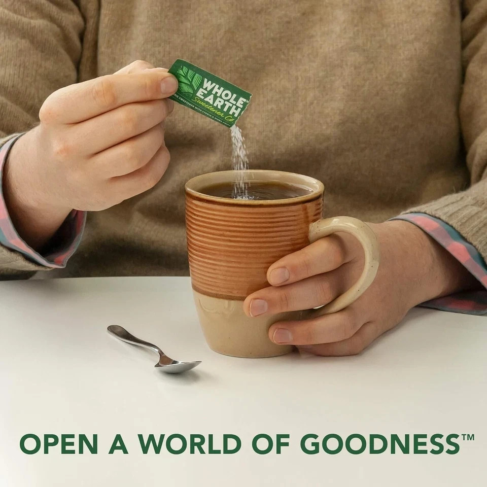 400 Packets WHOLE EARTH Stevia Leaf and Monk Fruit Natural Sweetener No Calories