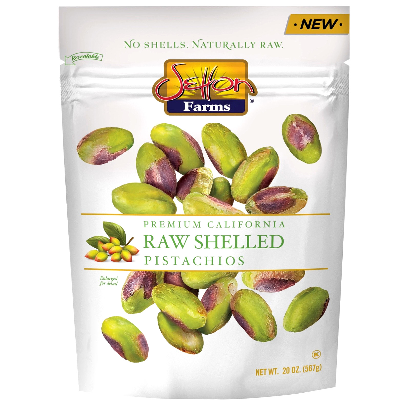 SETTON FARMS RAW SHELLED PISTACHIOS 20 OZ, KOSHER, GLUTEN FREE, NON-GMO, VEGAN