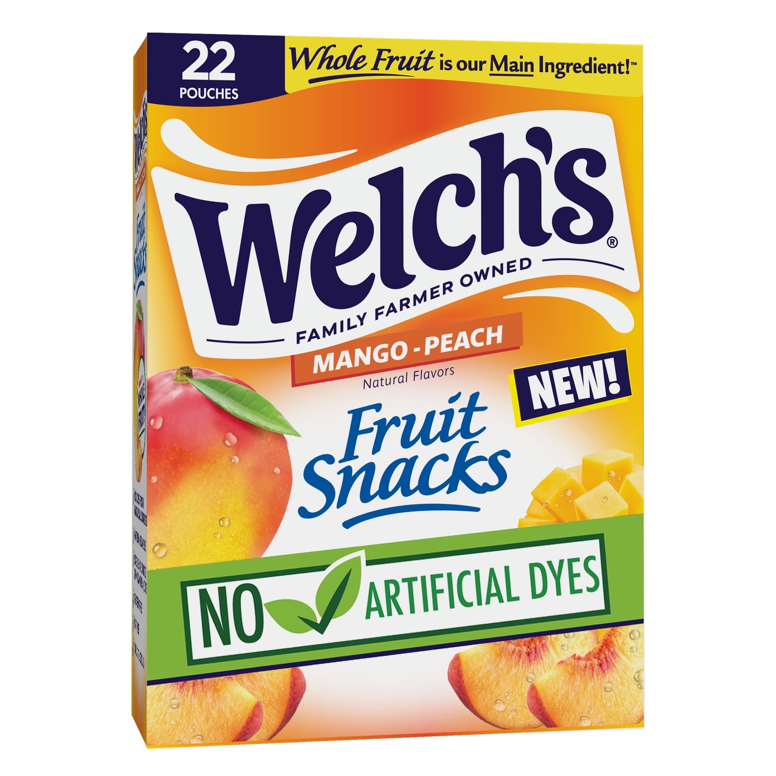 Welch’s Fruit Snacks Mango-Peach – Soft Fruit Snacks, 0.8 oz Each, 22-Count Pack