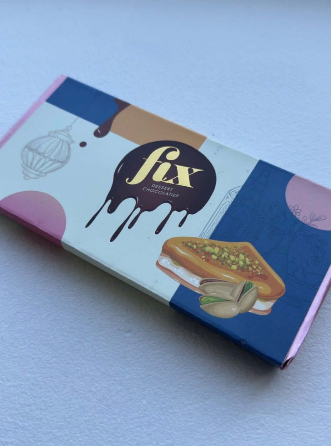 Fix Dubai Chocolate Pistachio flavour Chocolate bar 230 grams /for any Occasion