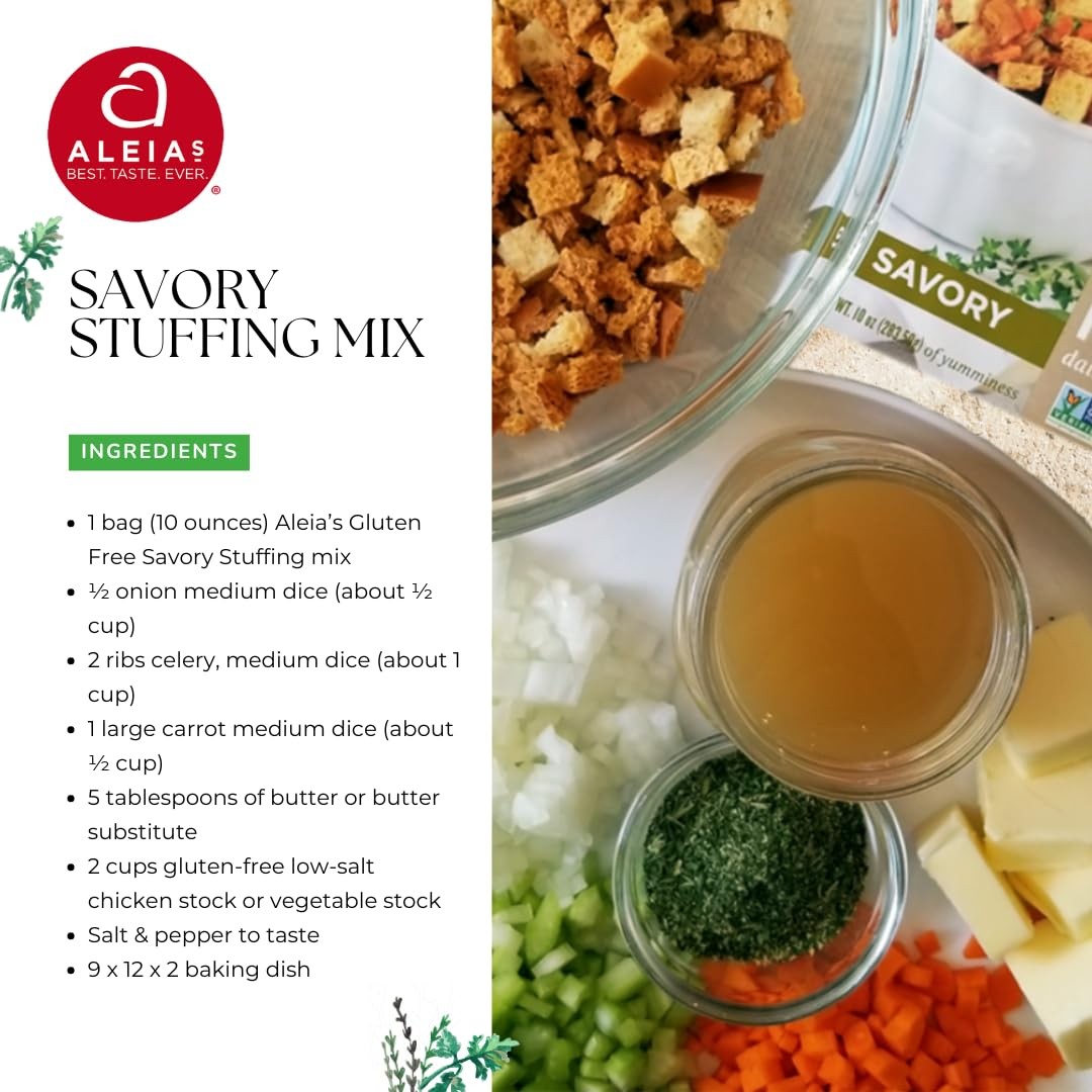 Aleia’s Gluten Free Savory Stuffing Mix – 10oz (1 Pack) 10 Ounce (Pack of 2)