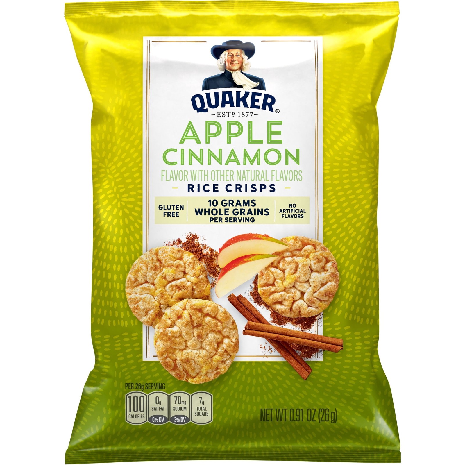 Quaker Rice Crisps Sweet (Caramel, Cheddar, Apple Cinnamon, Ranch) 12 oz, 15 Ct