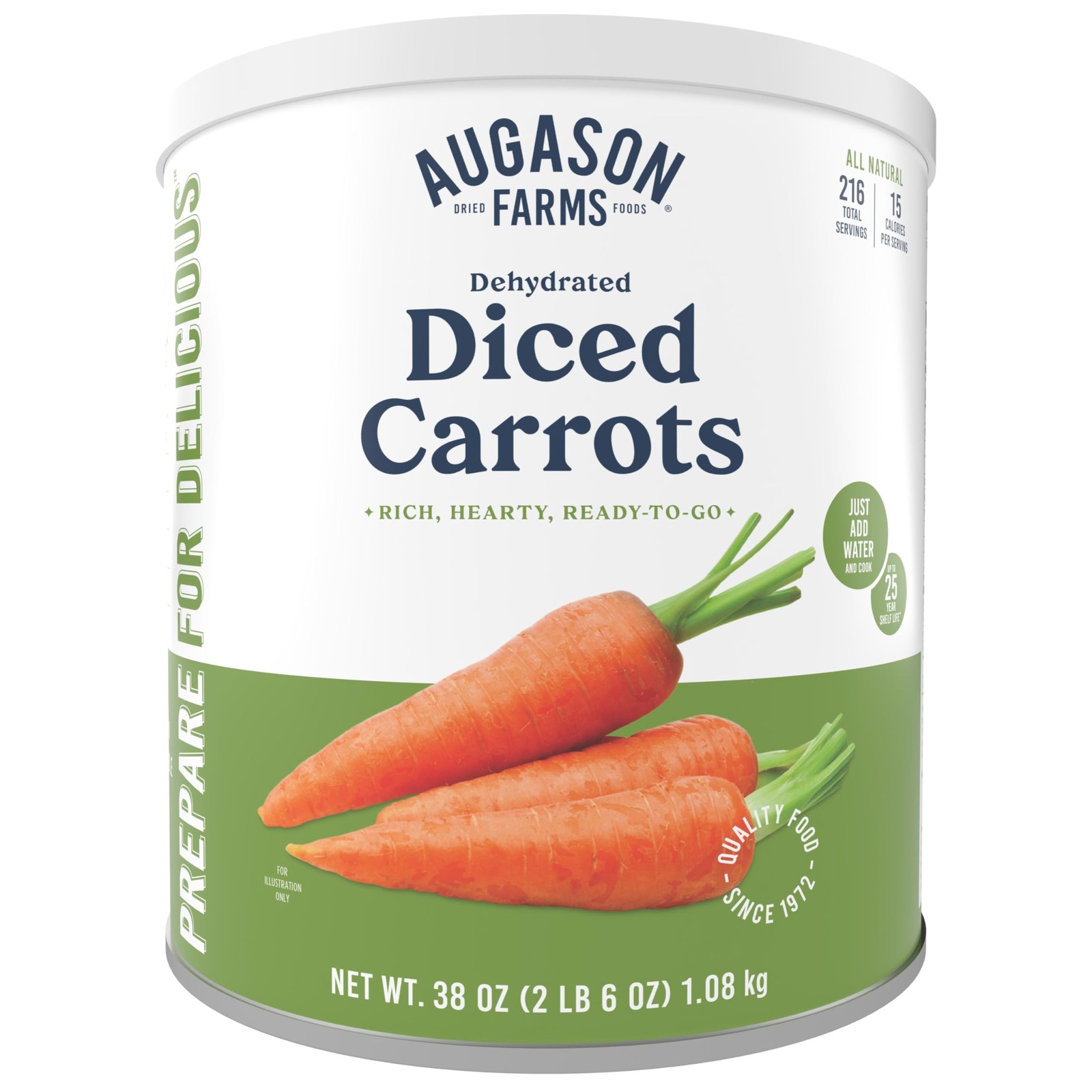 Augason Farms Dehydrated Diced Carrots Can 38 oz