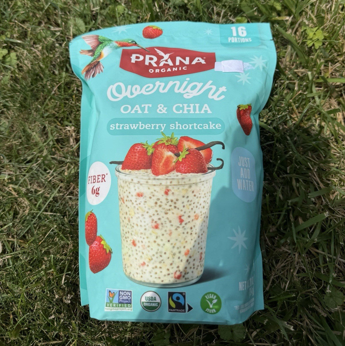 Prana Overnight Oat & Chia Strawberry Organic Vegan 16 Servings 800g