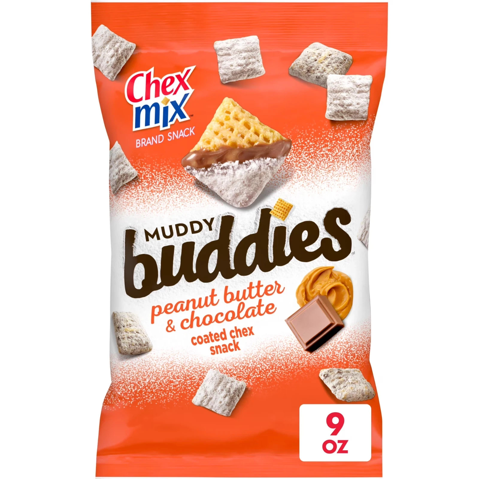 Chex Mix Muddy Buddies Peanut Butter and Chocolate Snack Mix, Snacks, 9 oz