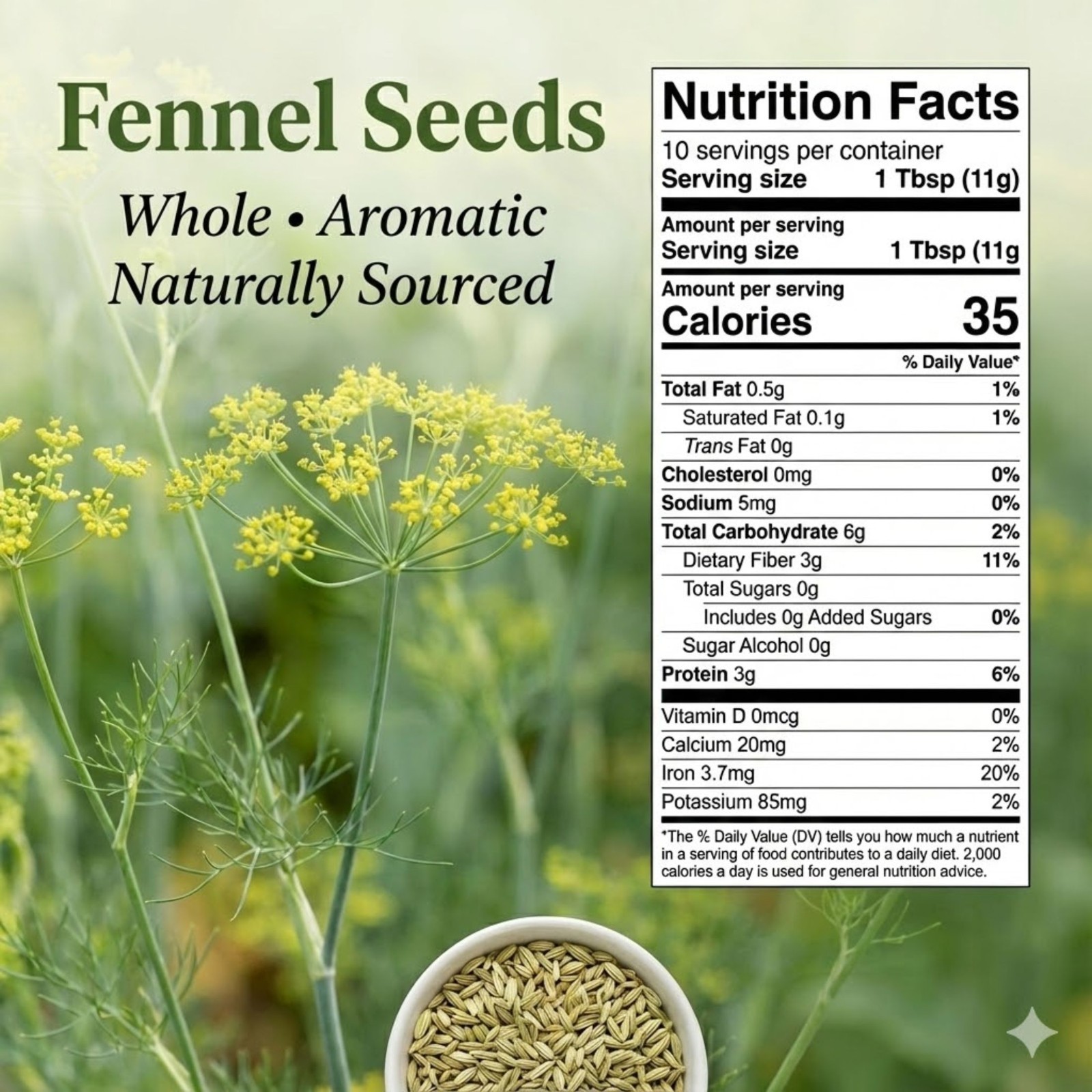 Fennel Seeds (Saunf Sabut) – Sweet & Aromatic Spice for Tea & Cooking – 2 LBS