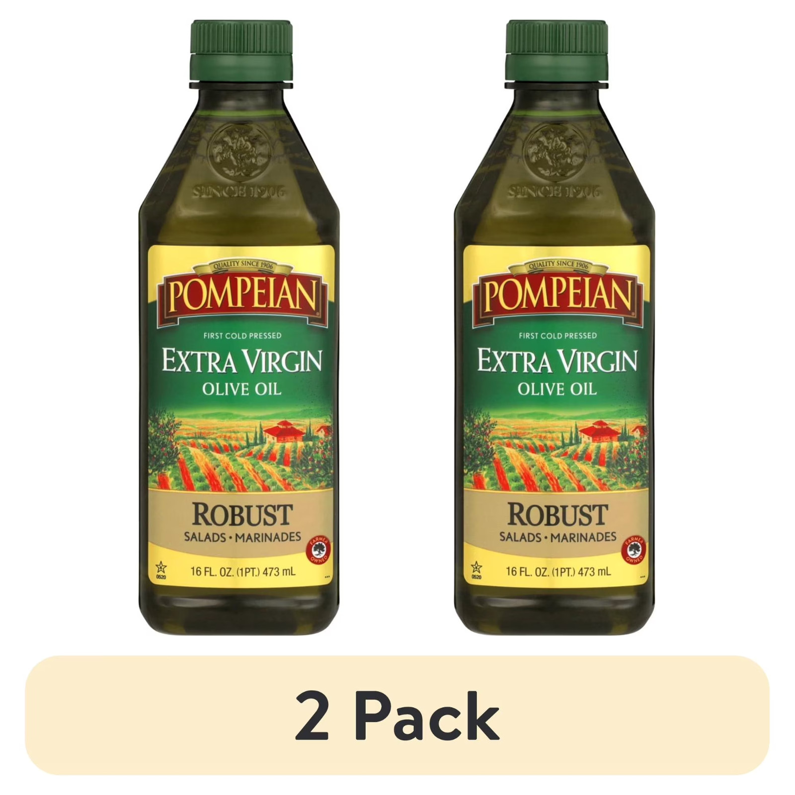 Pompeian Smooth Extra Virgin Olive Oil – 16 fl oz (Pack of 2)