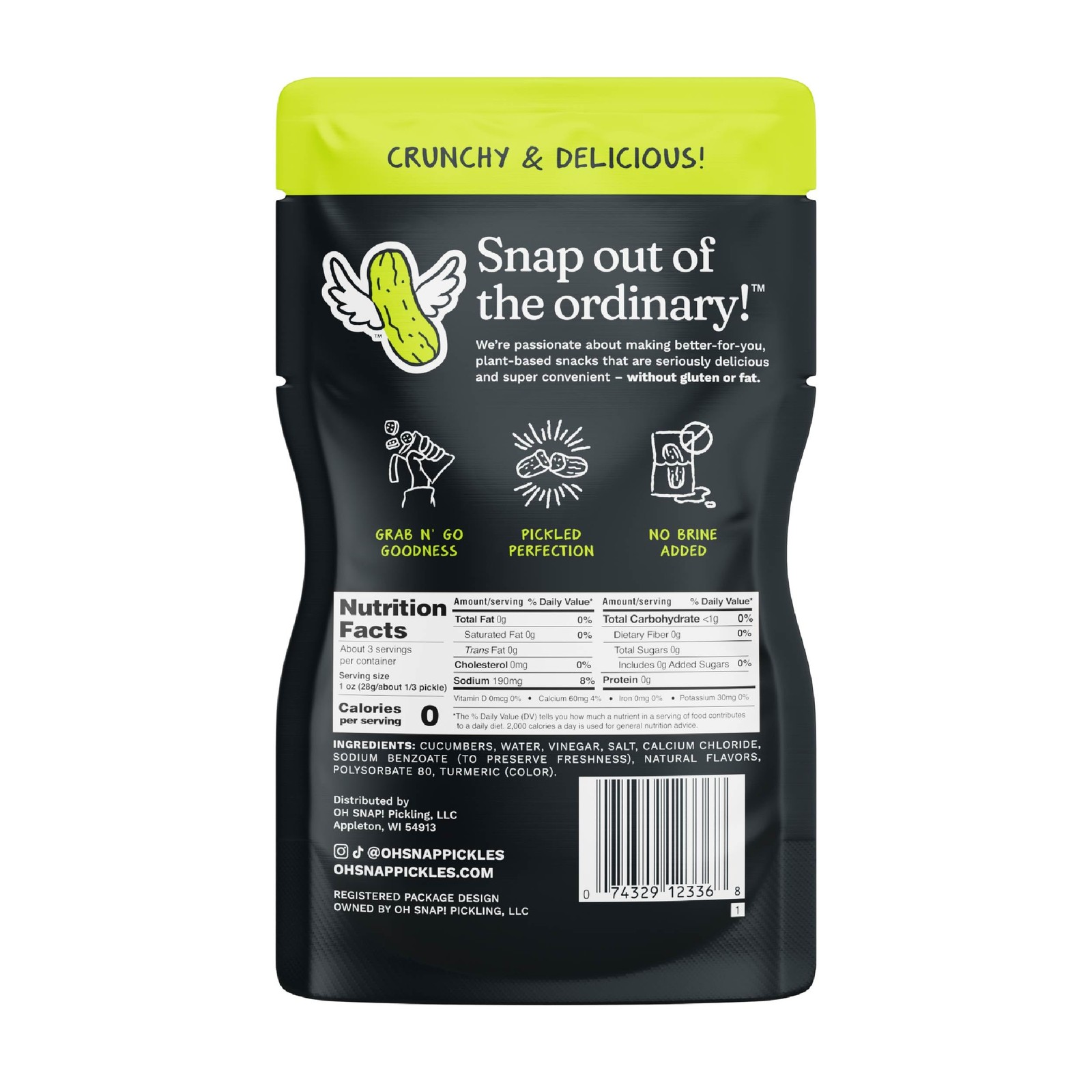 OH SNAP! Gone Dilly Whole Pickle (12 Pack) – 12 Count (Pack of 1)