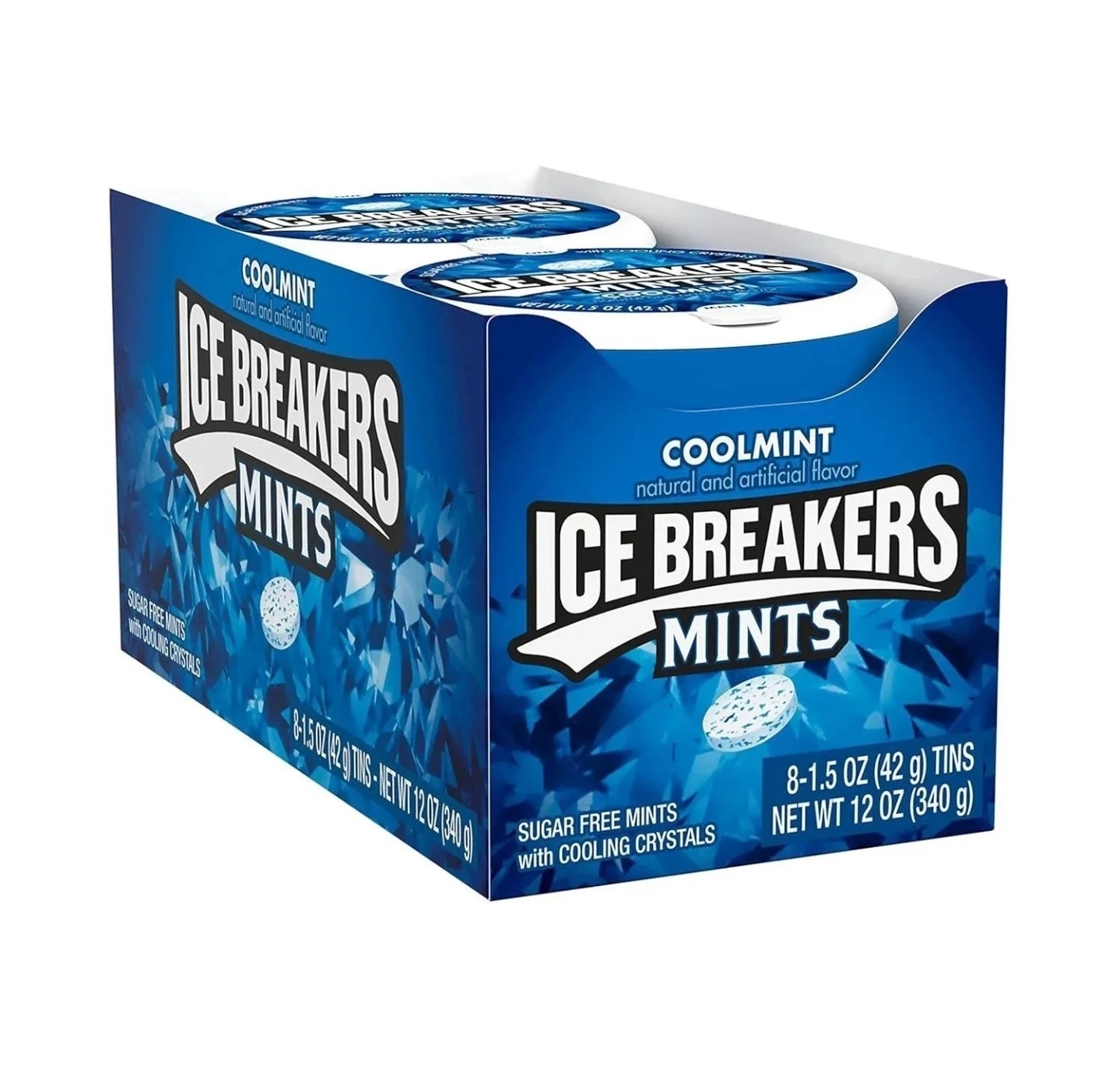 ICE Breakers Sugar Free Mints, Coolmint, 1.5 Ounce Pack of 8 Box, Free Shipping