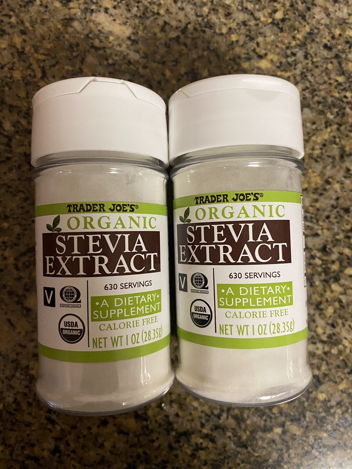 Lot of 2 New Trader Joe’s Pure Organic Stevia Extract Powder EXP 2030