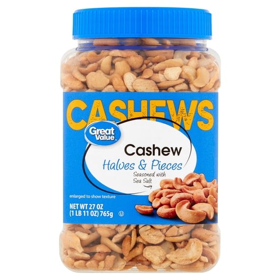 Great Value Cashew Halves & Pieces, 27 oz…