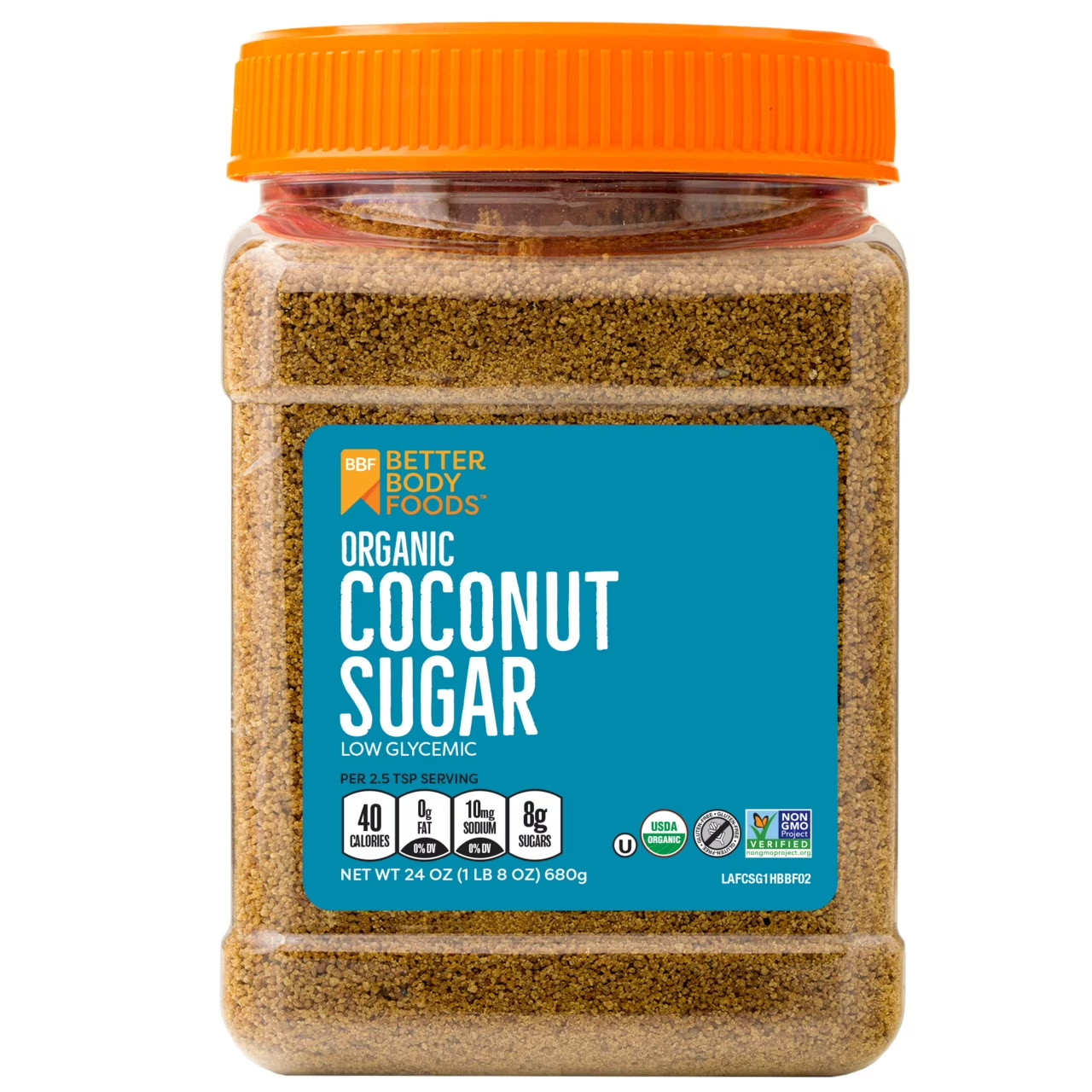 BetterBody Foods Organic Coconut Palm Sugar, 24 Oz New