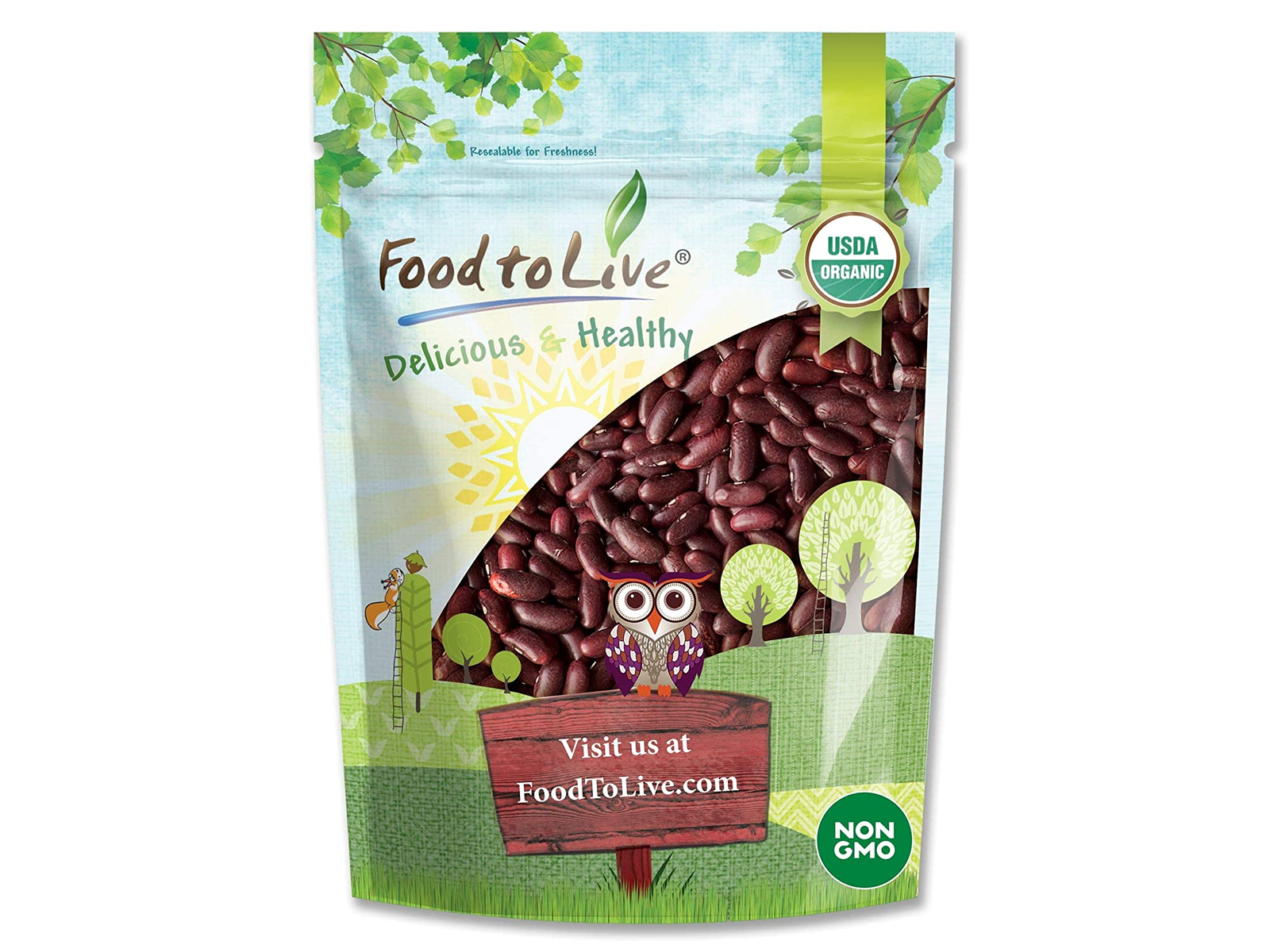 Organic Dark Red Kidney Beans – Sproutable, Non-GMO, Kosher – by Food To Live