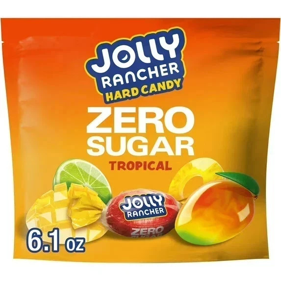 Jolly Rancher Zero Sugar Tropical Fruit Flavored Hard Candy, Bag 6.1 oz