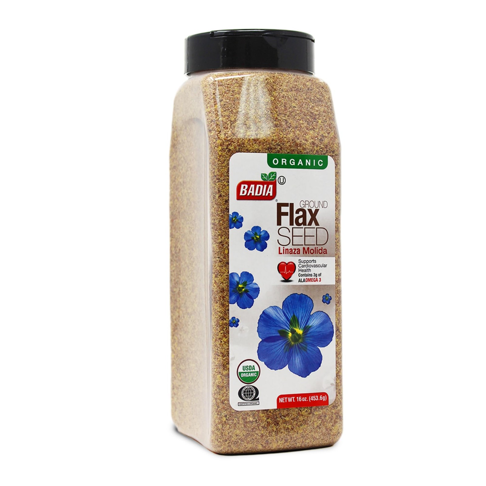 Badia Organic Ground Flax Seed, 16 oz – Superfood High in 1 Pound (Pack of 1)