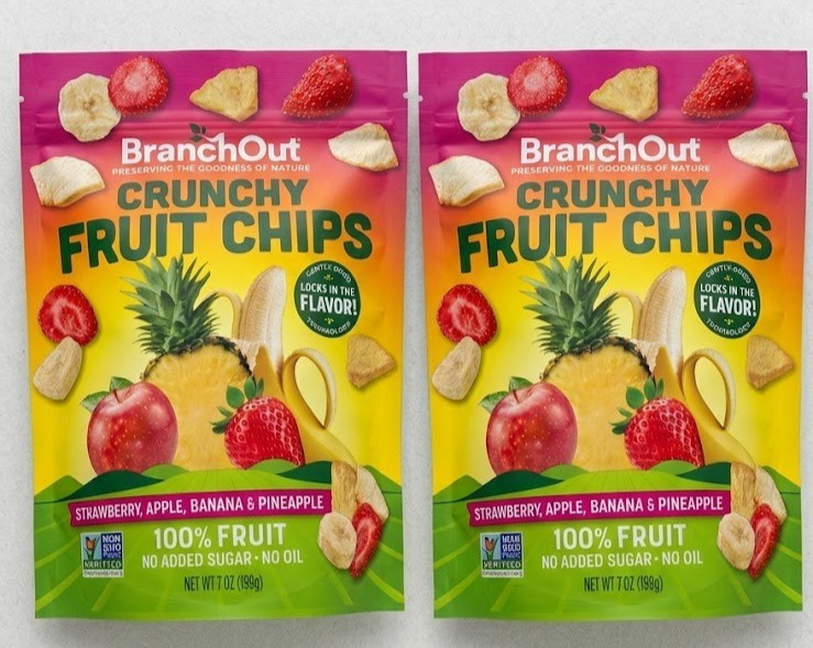 BranchOut Crunchy Fruit Chips, No Added Sugar, 7 Ounce Each. ( 2 Pack )