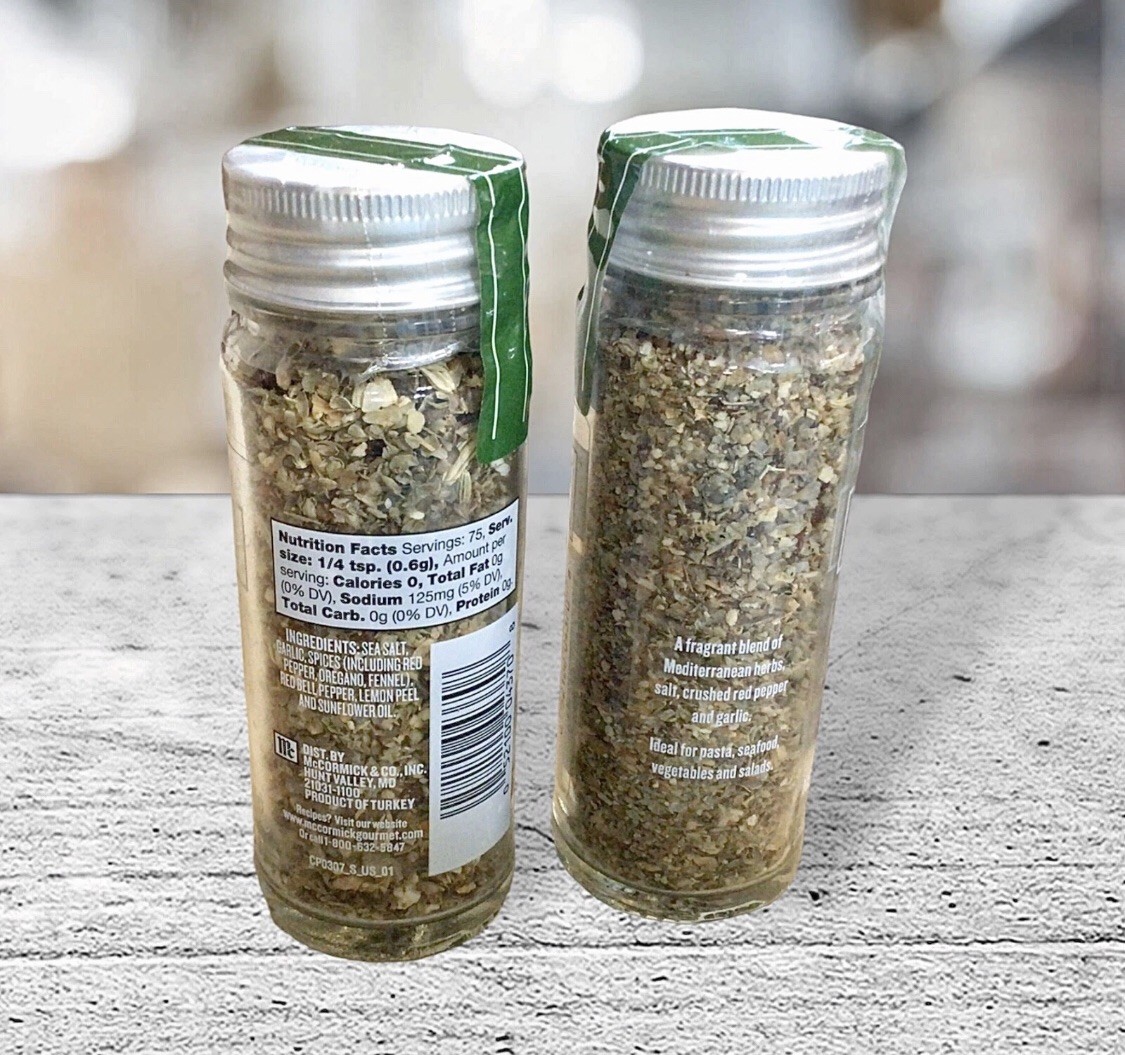2 McCormick Gourmet Global Selects Mediterranean Herb Salt Blend 1.62oz BB06/26