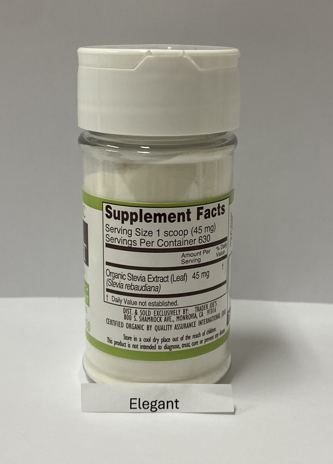 New Trader Joe’s Pure Organic Stevia Extract Powder EXP 07/2030 or After