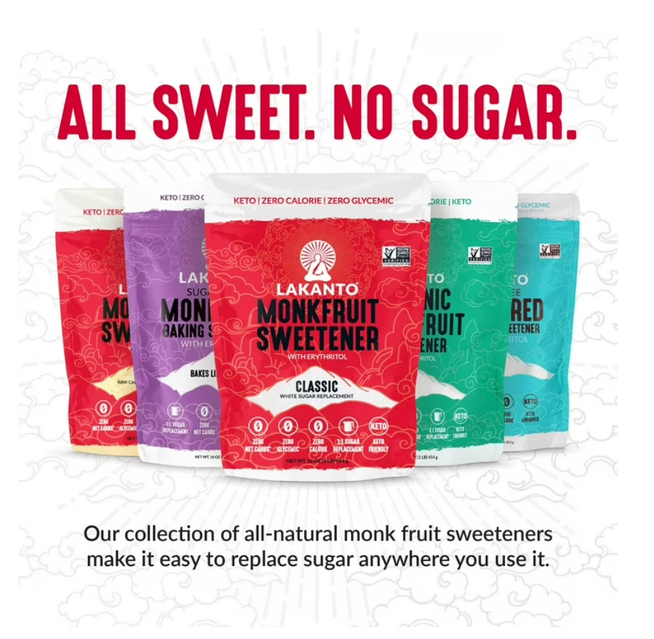 Lakanto Classic Monk Fruit Sweetener – White Sugar Substitute, 2 lbs, 1 Count