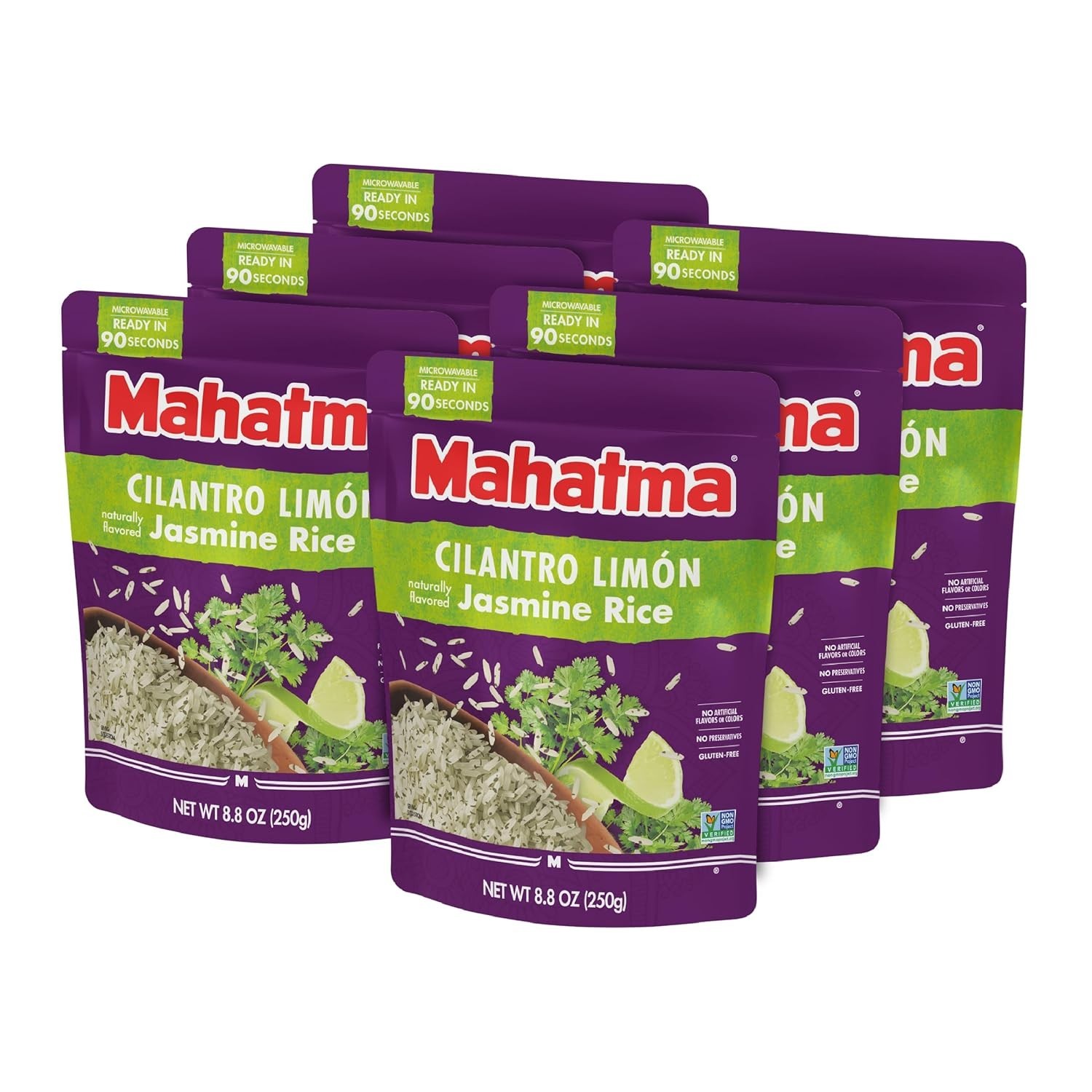 Mahatma Ready to Heat Cilantro Limón–Flavored Jasmine Rice, Precooked Rice, M…