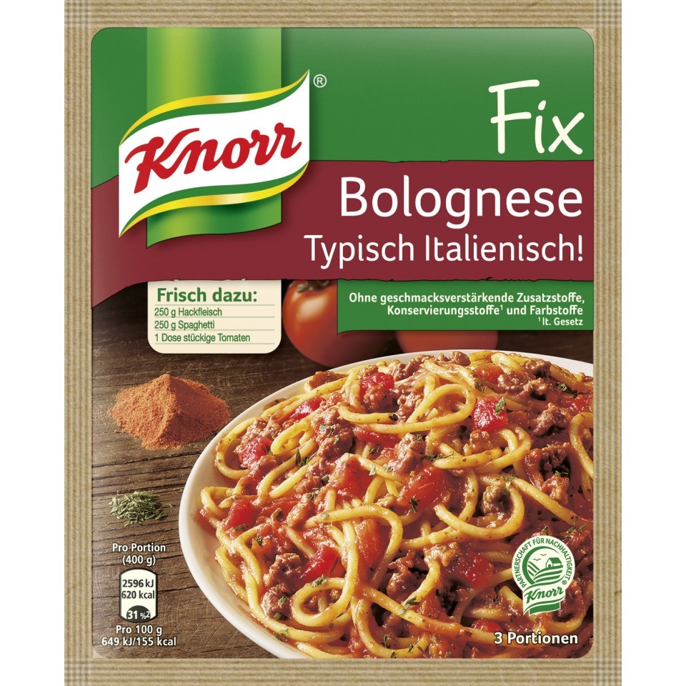 7 x Knorr Fix Bolognese Typisch Italienisch ! New and fresh from Germany