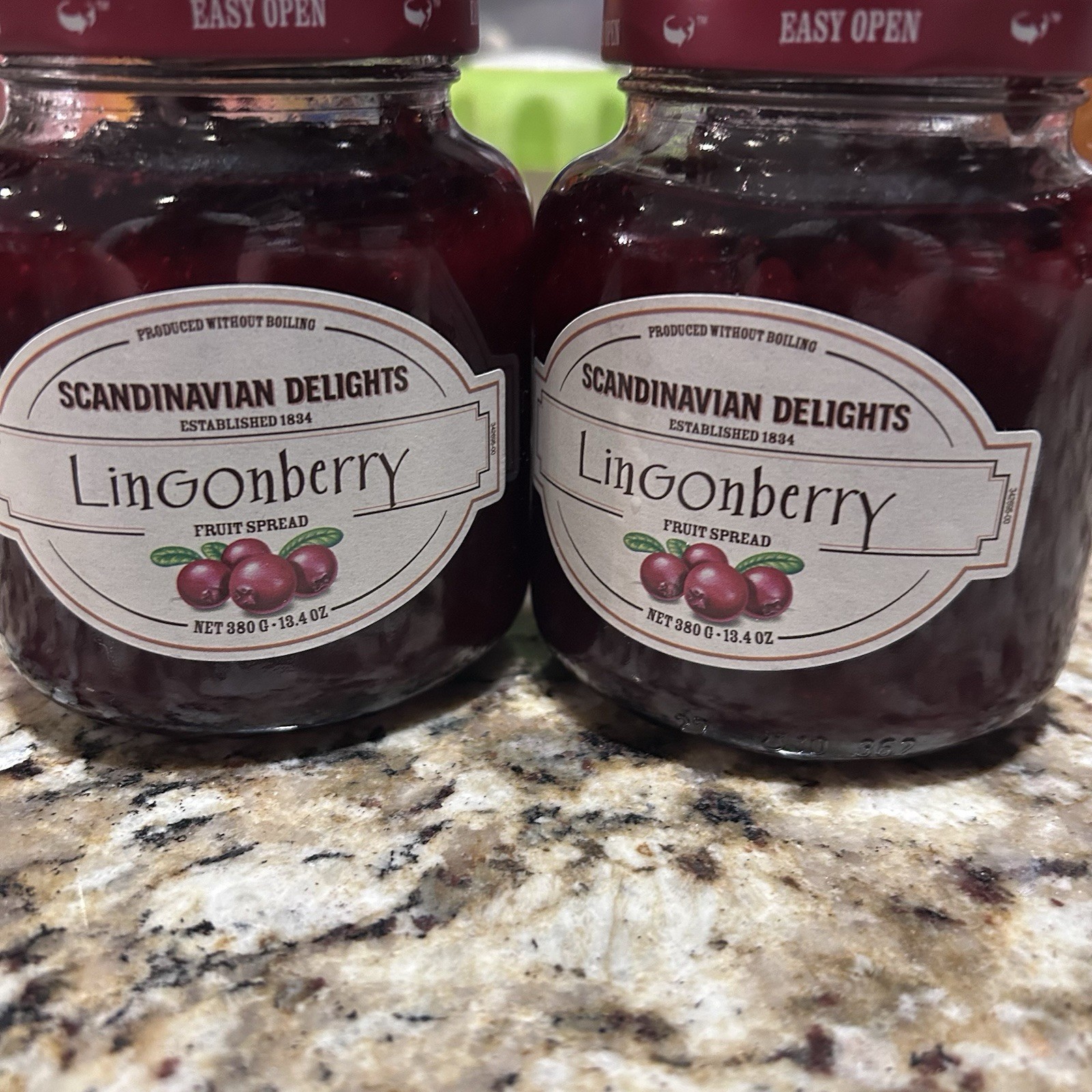 Scandinavian Delights Fruit Spread, Lingonberry, 13.4 Ounce New 2 Jars