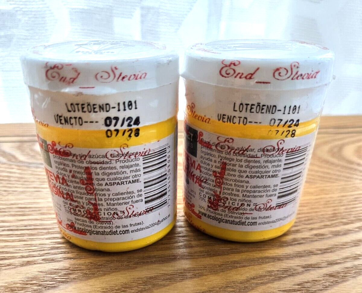 STEVIA BOLIVIAN E.N.D. SWEETENER POWDER PACK 2 JARS 80 GR EACH
