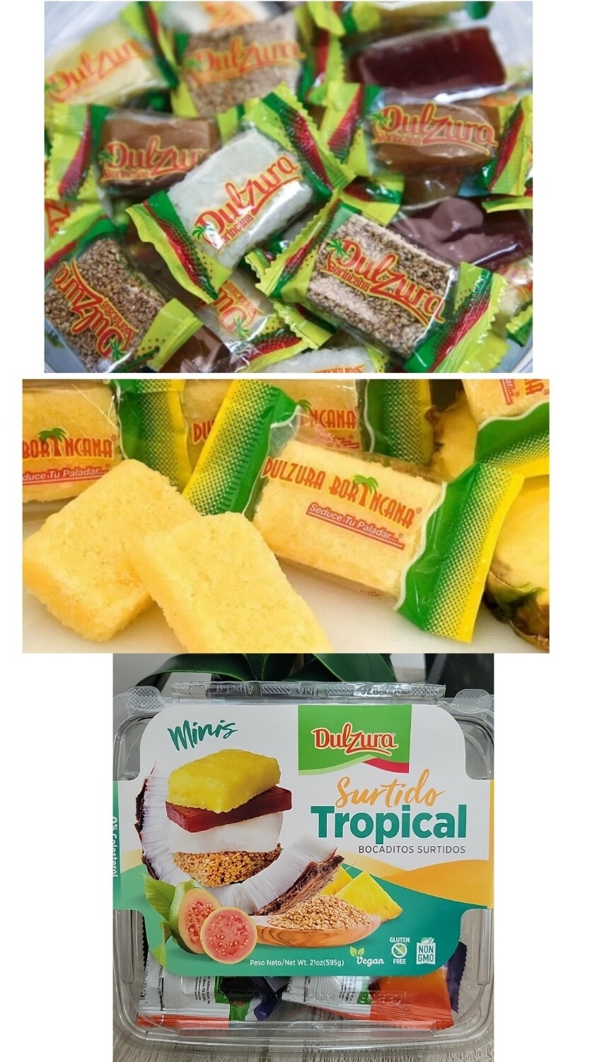 DULZURA PUERTO RICAN VARIETY CANDIES Flax Seed Coconut Pineapple sesame 5.90 oz.