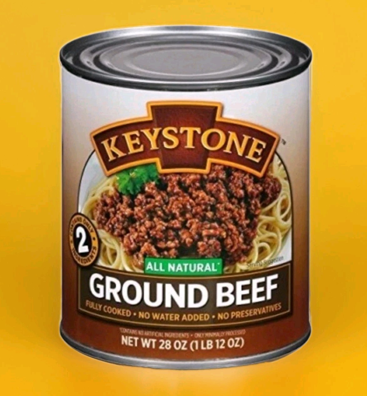 1 Can- Keystone Meats All Natural Ground Beef Fully Cooked 28oz No Preservatives