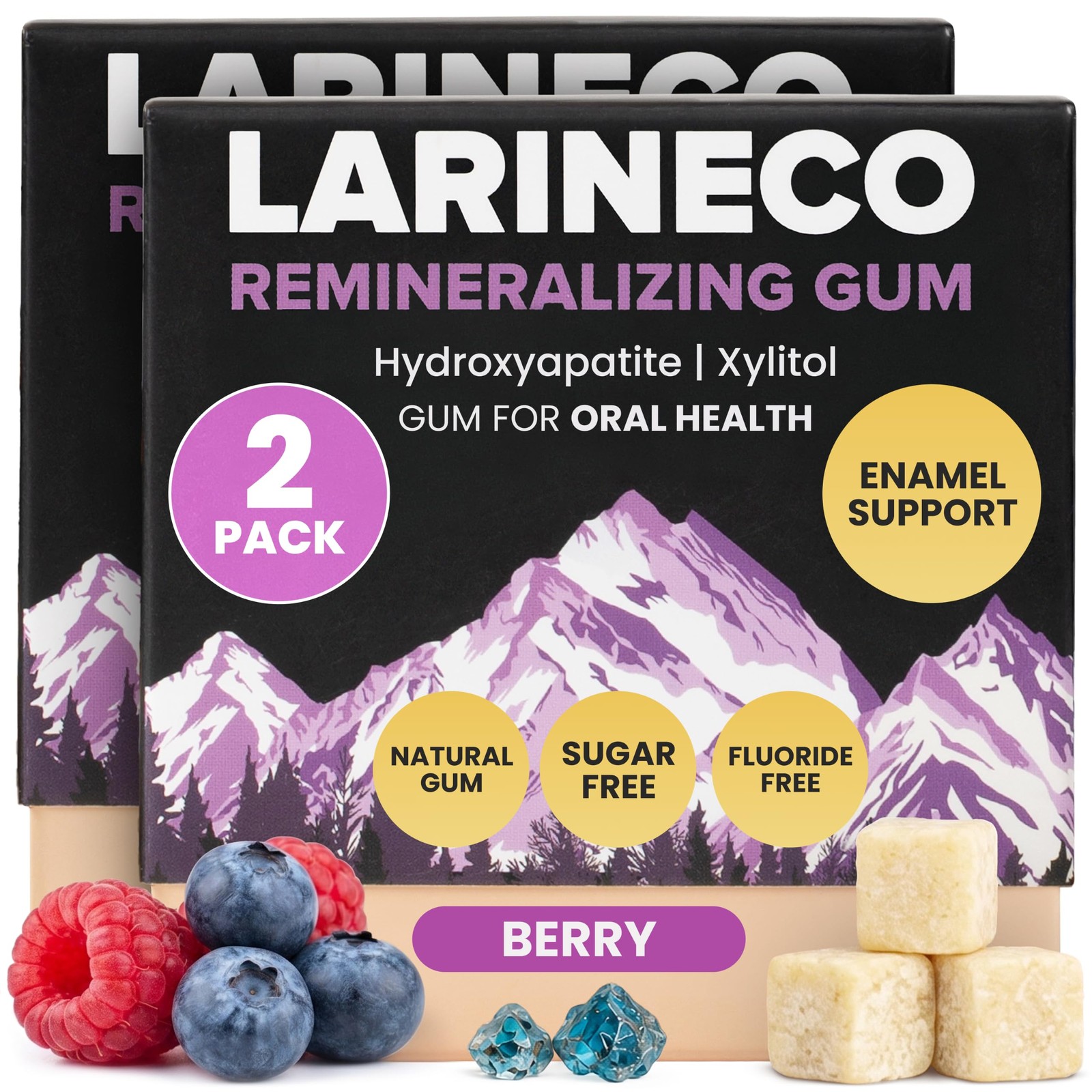 Larineco SugarFree Remineralizing Gum, Hydroxyapatite & Xylitol, 36 Ct