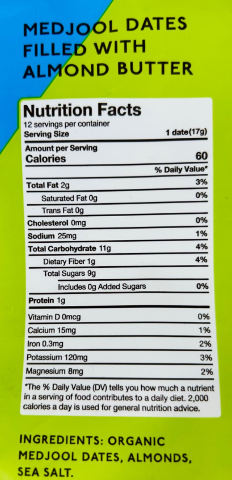 Realsy Almond Butter Filled Medjool Dates, 23 Ind. Wrapped, GF/Vegan, 2027