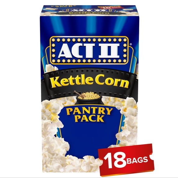 Act II Kettle Corn Microwave Popcorn, 2.75 oz., 18-Count Bags