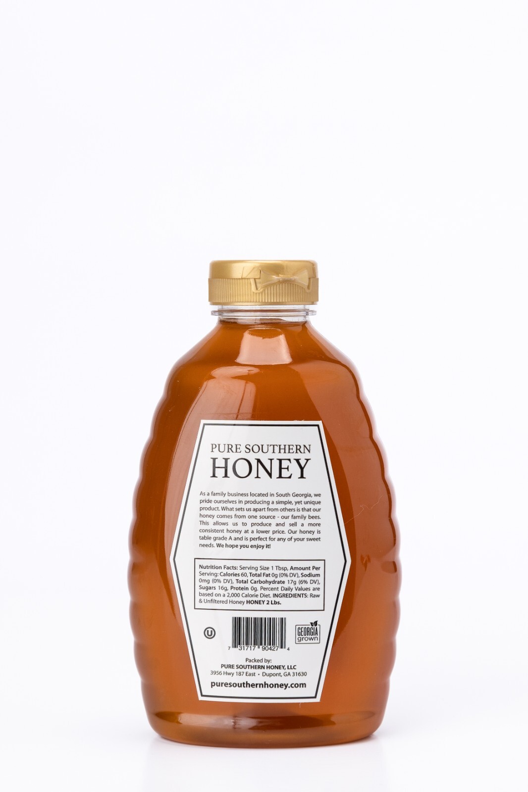 2 lbs. of 100% Raw, Unfiltered & Unheated Georgia Honey, New 2023 Crop