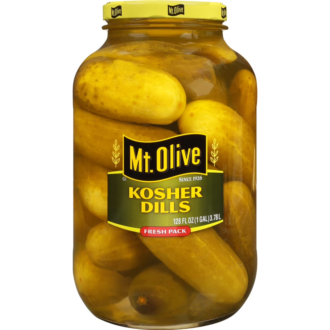 Mt. Olive Fresh Pack Whole Kosher Dills Pickles, 128 fl oz jar