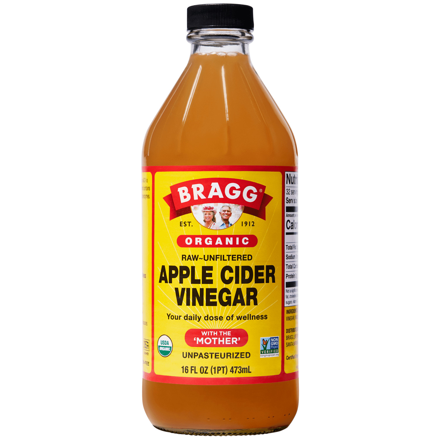 Bragg Organic Apple Cider Vinegar with the Mother, Raw and Unfiltered, 16 fl oz
