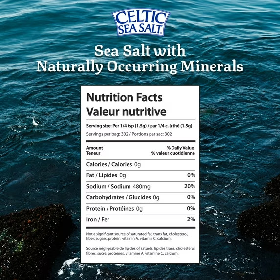 Celtic Sea Salt Light Grey Sea Salt Resealable Bag Kosher Certified 16 oz….
